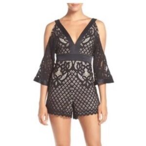 Bardot Mia Black Lace Romper / Playsuit
